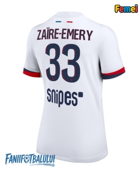 Paris Saint-Germain Warren Zaire-Emery #33 Tricou Fotbal Replică 2025-26 Femei Deplasare